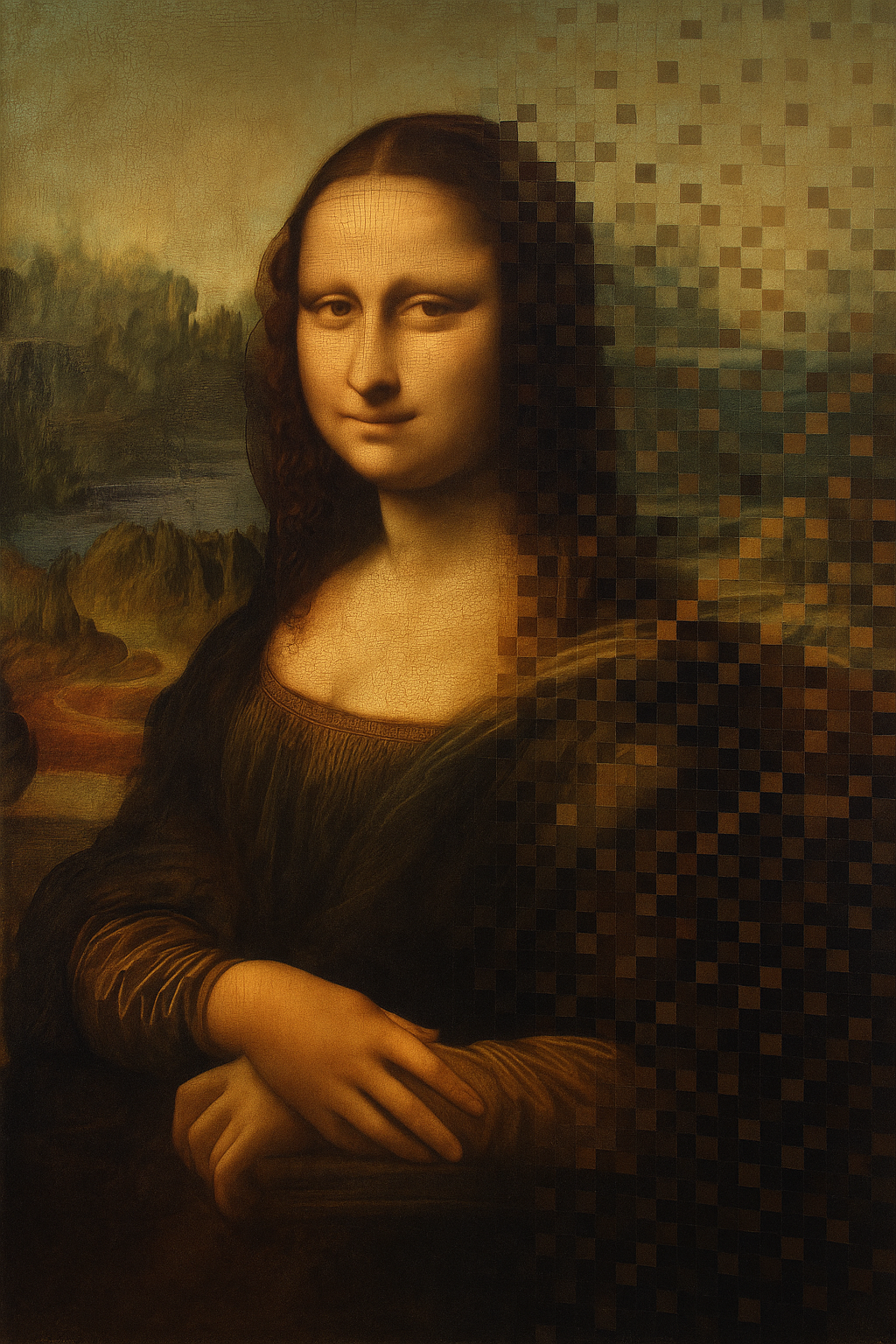 Image of Leonardo Da Vinci's Mona Lisa being digitised to illustrate the tokenization of real-world assets such as works of art.
